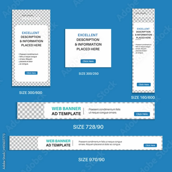 Fototapeta web banner ad design. Multipurpose Web Banner Design Bundle. vector design.