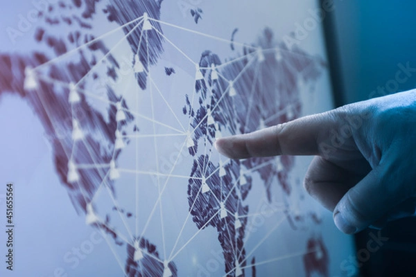 Obraz Panel dotykowy. Ekran z wykresami