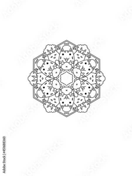 Fototapeta Mandala Art can be used for artwork decoration, coloring or tattoo design.