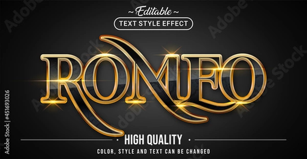 Obraz Editable text style effect - Romeo text style theme.