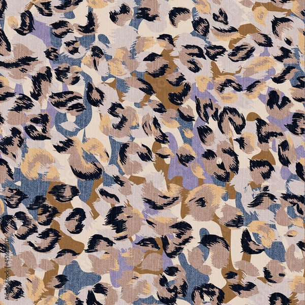 Fototapeta Seamless Faux Leopard Skin Pattern. Leopard skin print. illustration animal repeat surface pattern. 