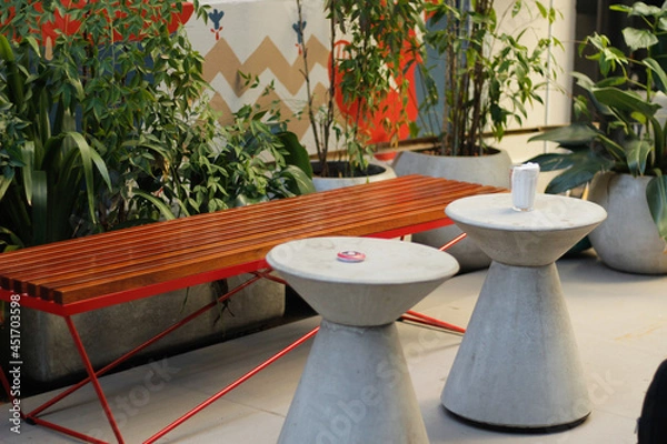 Obraz table and chairs in a cafe