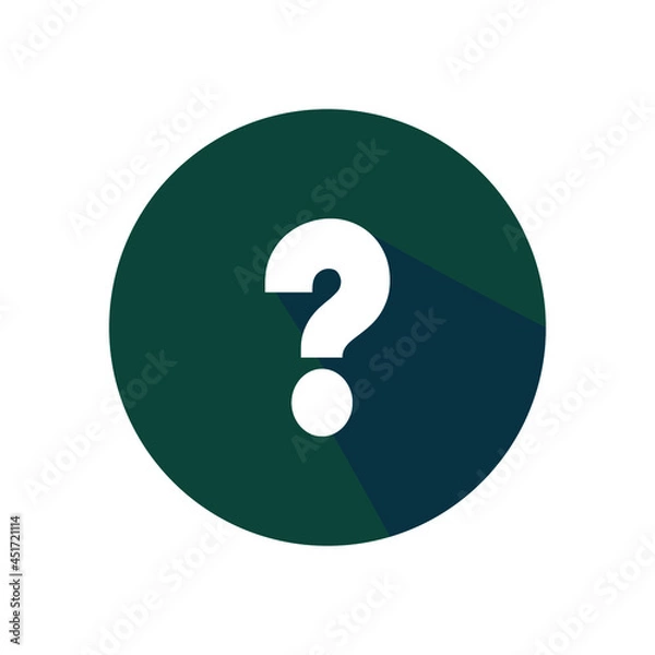 Fototapeta Question mark sign icon, vector illustration. Flat design style with long shadow. FAQ button. Asking questions. Ask for help. Question mark stamp. Need information. Query.