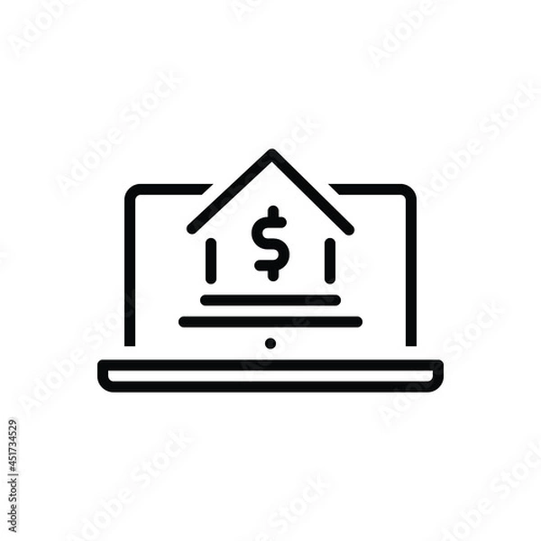 Obraz Black line icon for banking