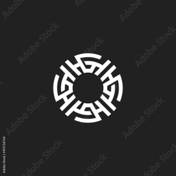 Fototapeta initial letter hg monogram with circular logo design. minimal vector graphic alphabet symbol template.