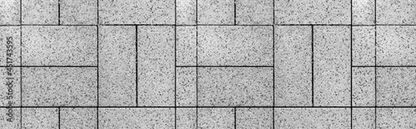 Fototapeta Panorama of Polished Granite Floor Tiles white texture and background seamless