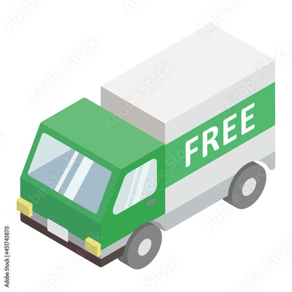 Obraz アイソメトリック トラックのイラスト FREE