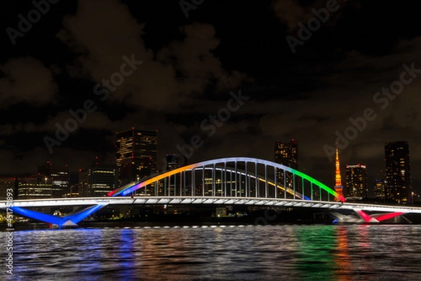 Obraz 築地大橋・ライトアップ