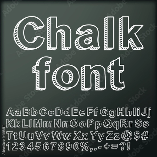 Obraz Abstract chalk font. Vector illustration.