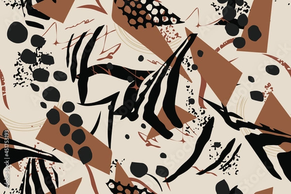 Obraz Zebra. Strips and spots. Safari. Abstract tropical pattern. Stylized shapes. Fashionable ornament. Seamless texture