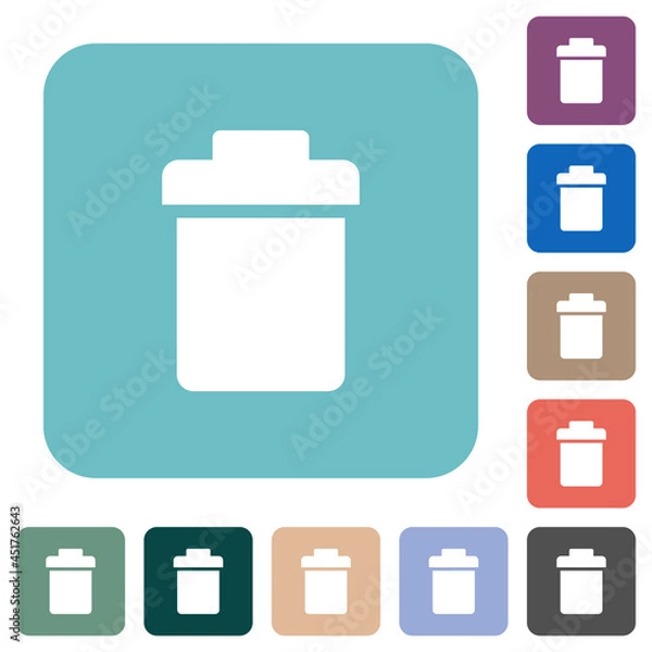 Obraz Single trash rounded square flat icons
