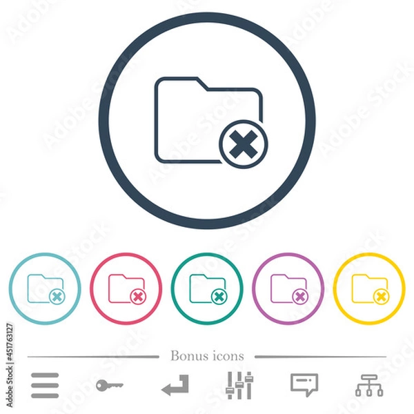 Fototapeta Cancel directory flat color icons in round outlines