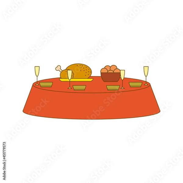 Obraz Festive dinner on white.