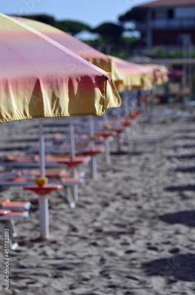 Obraz bathhouse viewing from beach