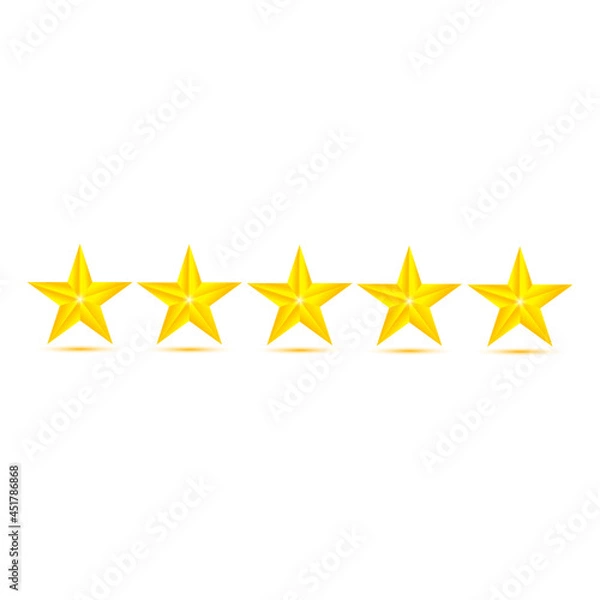 Obraz Five glod star icon on white background