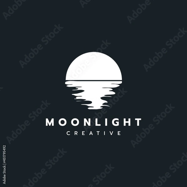 Obraz Moon light logo design illustration vector template