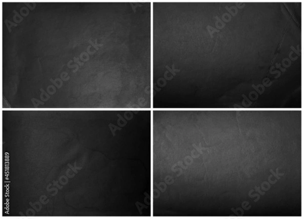 Fototapeta Paper black texture. Collection background template for design work.