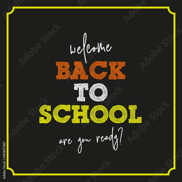 Fototapeta Back to school - colorful typographic design template