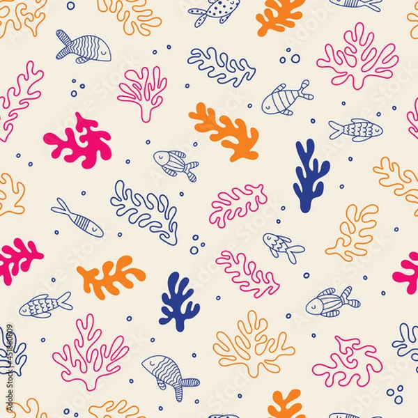 Obraz Cute pink starfish seamless pattern design. 