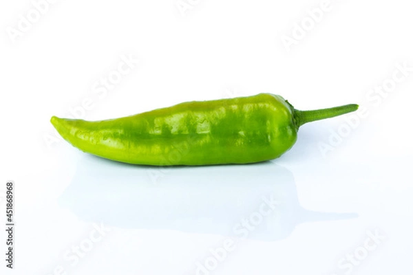 Obraz Red raw bell pepper on the white gloss background