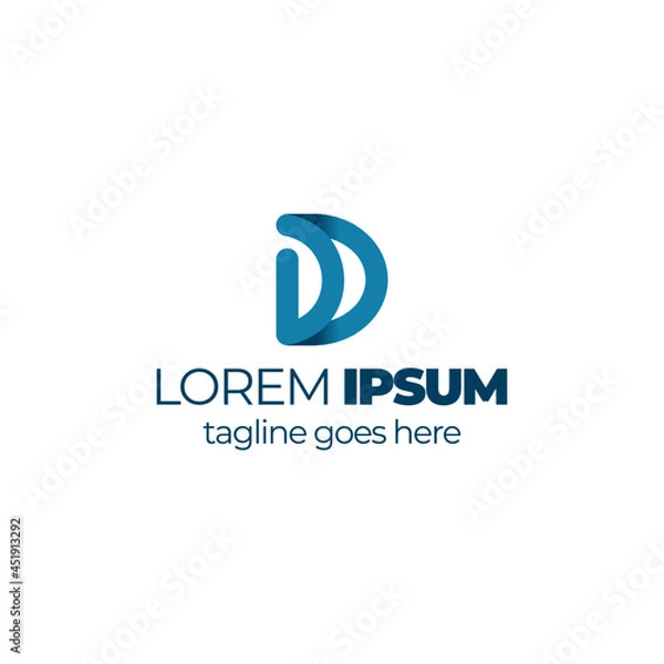 Fototapeta The D double initial logo vector.