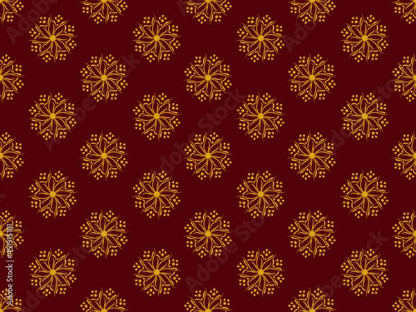 Fototapeta Vintage gold seamless ethnic pattern pattern background, beautiful, suitable for fabric patterns and other textile industries.