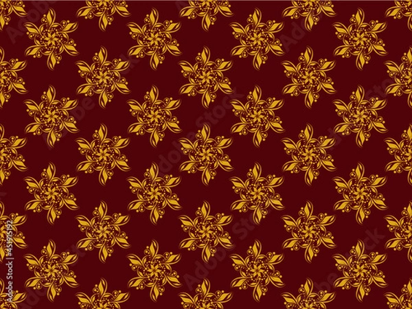 Fototapeta Vintage gold seamless ethnic pattern pattern background, beautiful, suitable for fabric patterns and other textile industries.