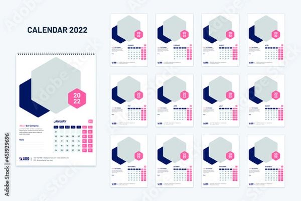 Obraz New year wall, desk, table calendar 2022