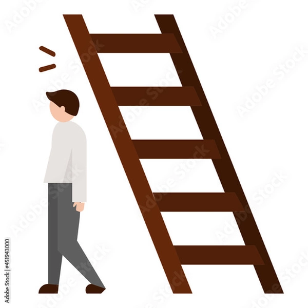 Obraz walking under a ladder flat icon