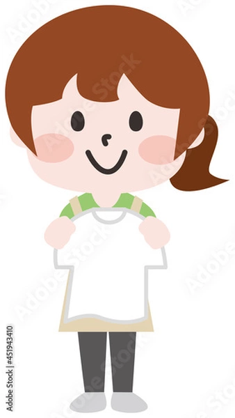 Fototapeta 二頭身_家事をする女性