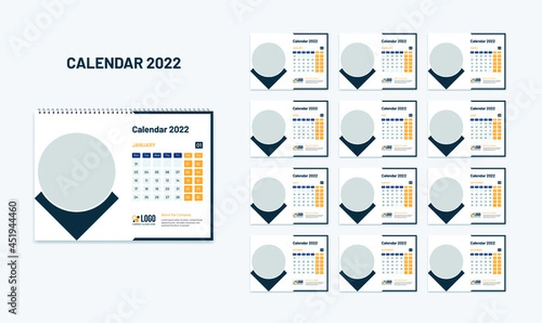 Obraz New year wall, desk, table calendar 2022