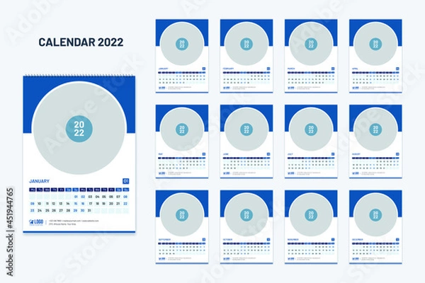 Obraz New year wall, desk, table calendar 2022