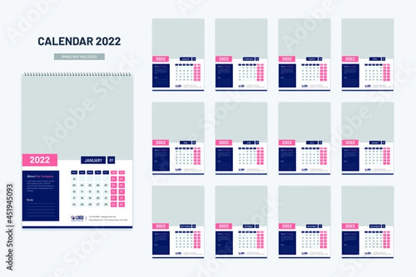 Obraz New year wall, desk, table calendar 2022