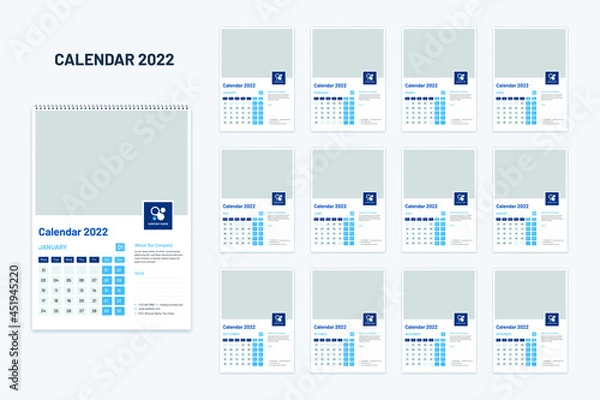 Obraz New year wall, desk, table calendar 2022