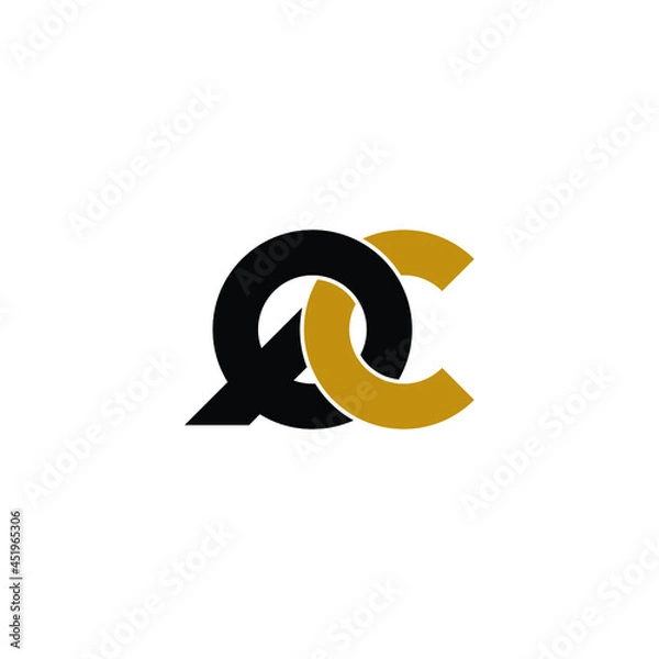 Obraz Letter QC simple logo design vector