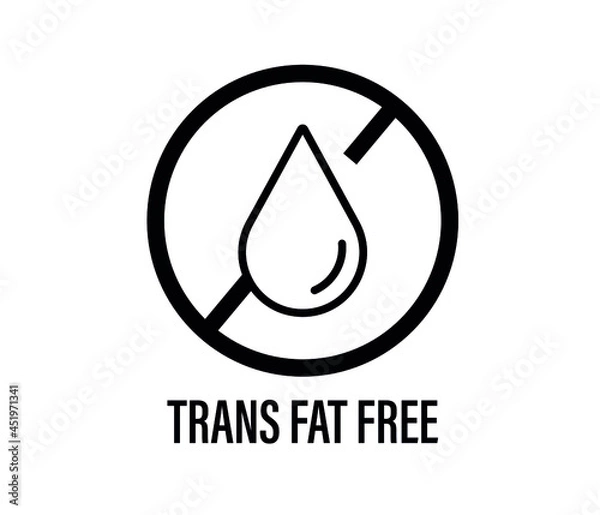 Fototapeta Trans Fat Free Line Icon, Outline Vector Symbol Illustration. Pixel Perfect, Editable Stroke.