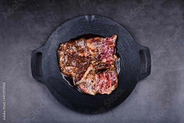 Fototapeta 생고기 생갈비 소갈비