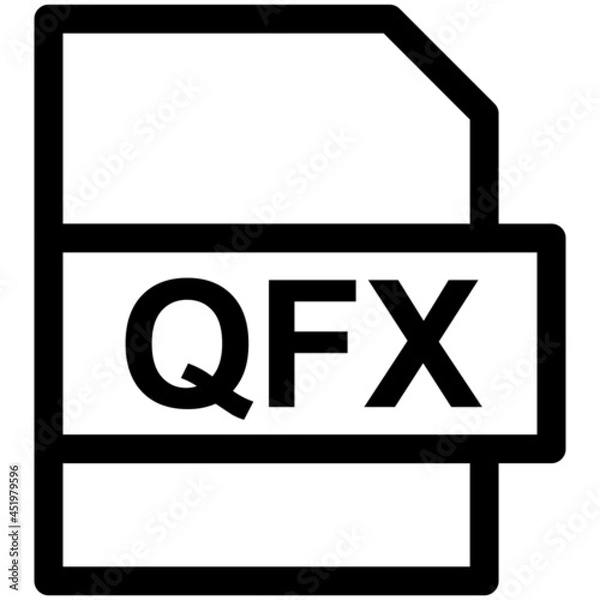 Obraz QFX File Format Vector line Icon Design