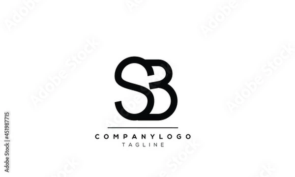 Obraz Abstract Letter Initial SB BS Vector Logo Design Template