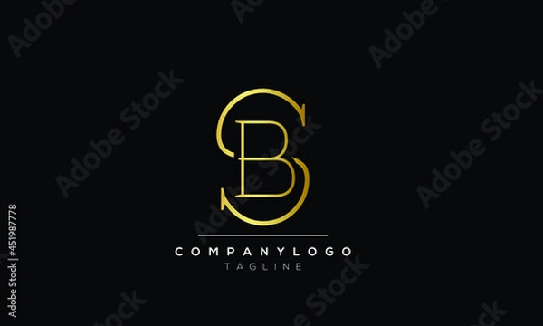 Fototapeta Abstract Letter Initial SB BS Vector Logo Design Template