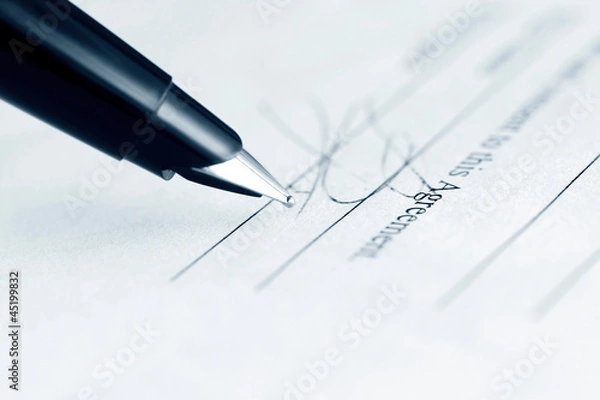 Fototapeta Signing contract