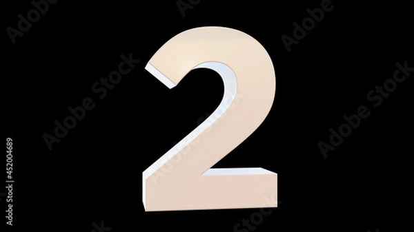 Fototapeta number two on black background