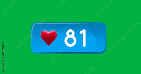 Fototapeta Blue box and a heart with numbers 4k