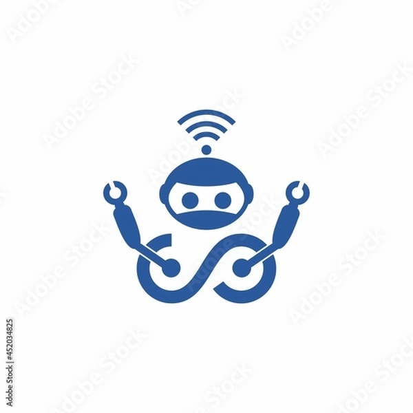 Fototapeta infinite blue advanced robot