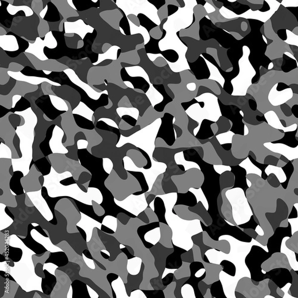 Obraz Seamless black white grey camouflage pattern texture