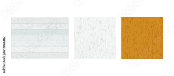 Fototapeta Vector wood texture, set of boards, brown, light, gray. Vector illustration, flat cartoon realistic design isolated on white background, eps 10.
