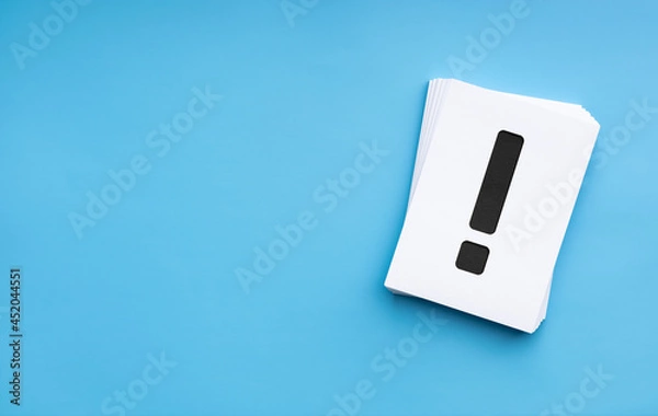 Obraz Paper Stack with an Exclamation Mark