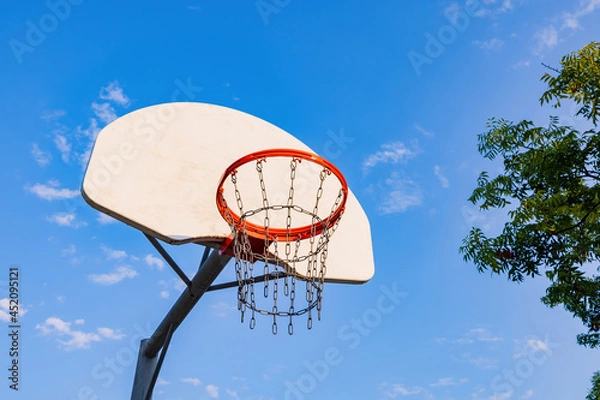Fototapeta Close up shot of a Basketball court