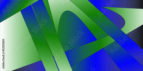 Fototapeta Green turquoise and blue Vector background overlap layer with spaces for background header design