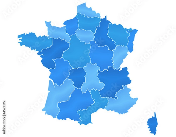 Fototapeta Mapa Francja Camaieu Bleu2